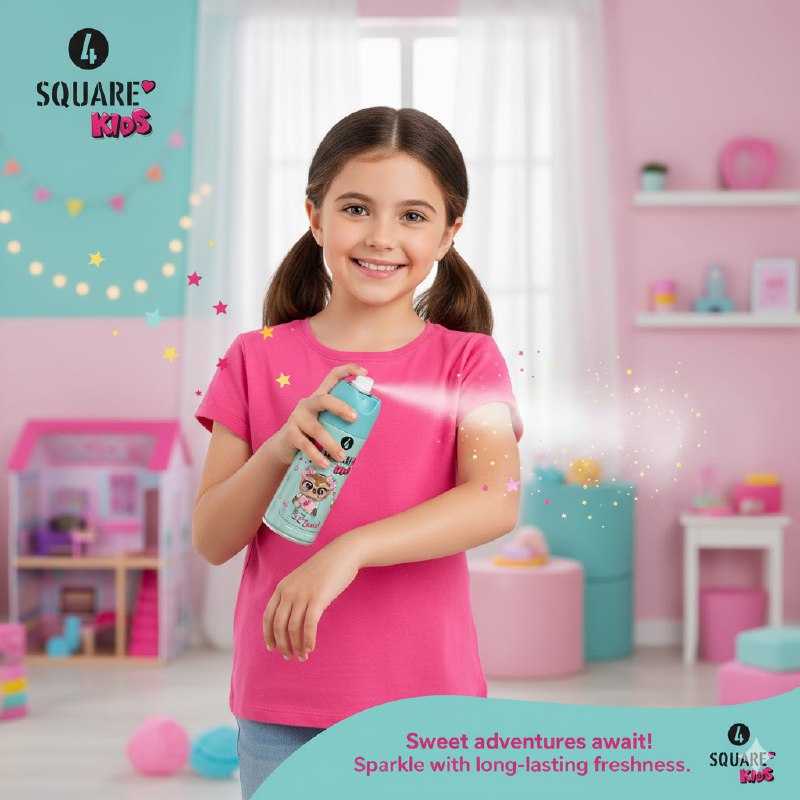 BODY SPRAY PARA NIÑOS REFRESCANTE Y DURADERO SQUARE KIDS SWEET 150ML