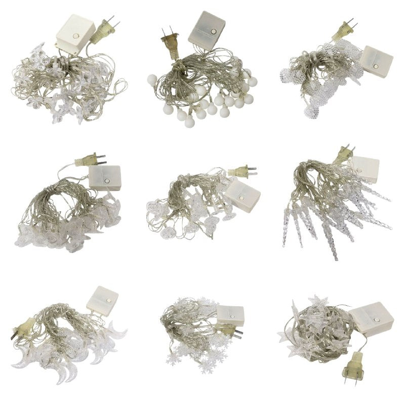 LUCES DECORATIVAS NAVIDEÑAS GUIRNALDA LED, PERFECTA PARA ARBOLES Y ESPACIOS INTERIORES O EXTERIORES, CAMBIOS DE LUZ BLANCA 9 DISEÑOS