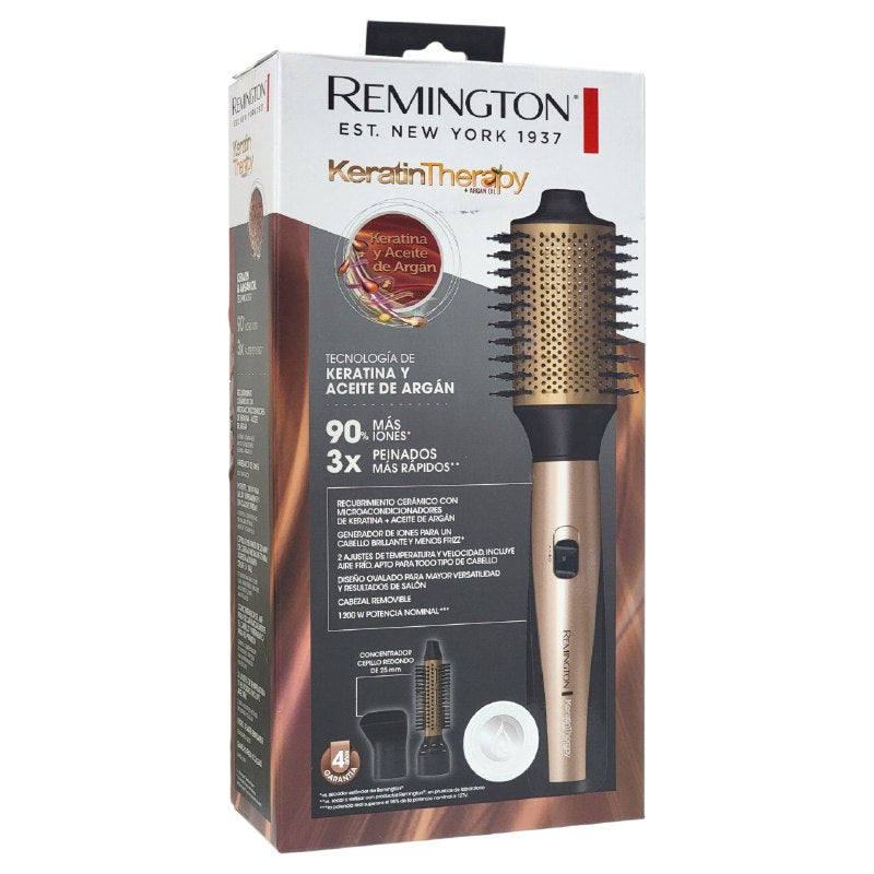 CEPILLO SECADOR DE CABELLO 3 EN 1 CON CABEZALES INTERCAMBIABLES DE QUERATINA Y ACEITE DE ARGAN REMINGTON