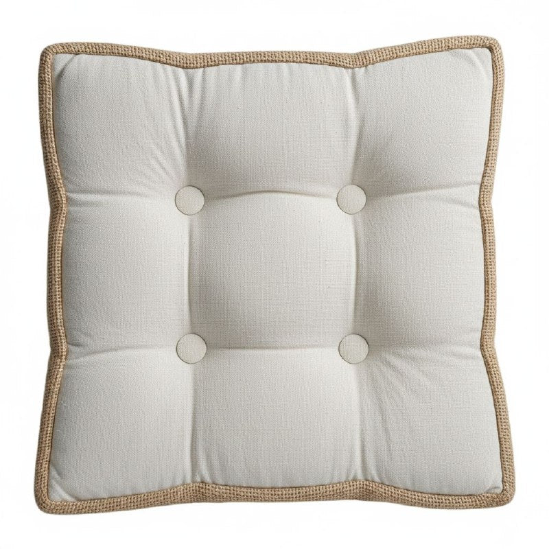 COJIN ALMOHADA DECORATIVO MULTIUSO COLOR BLANCO DE ALGODON SASHA 45X45CM