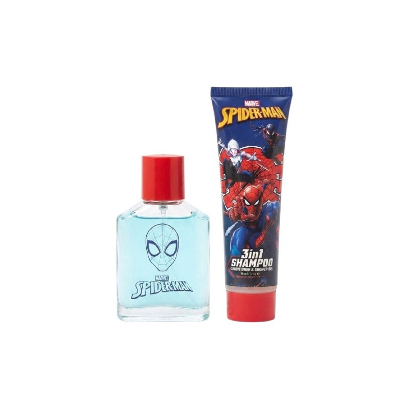 SET MARVEL SPIDERMAN EDT 50ML SHAMPOO ACONDICIONADOR Y GEL DE BAÑO 3 EN 1 50ML (H)