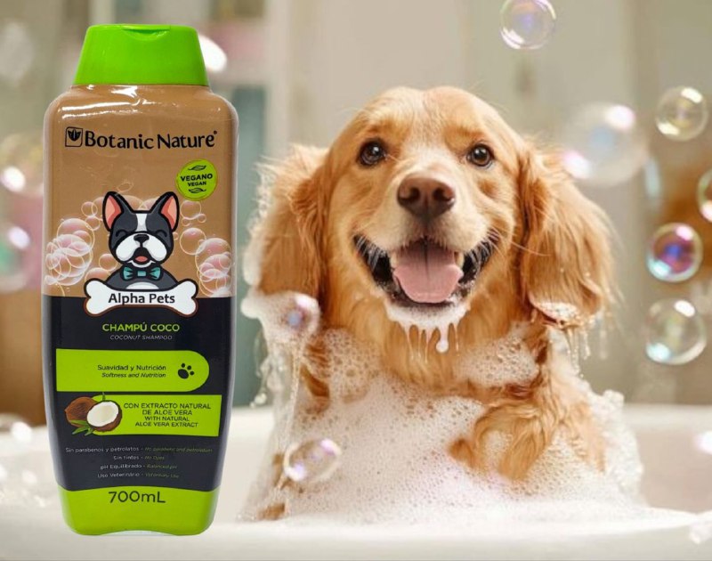 SHAMPOO PARA PERROS DE COCO Y EXTRACTO DE ALOE VERA BOTANIC NATURE ALPHA PETS 700ML