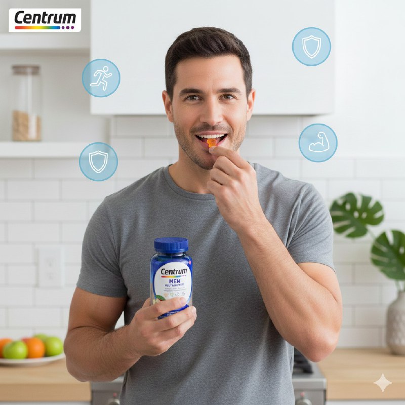 VITAMINAS EN GOMITAS PARA HOMBRE PARA LA ENERGIA, INMUNIDAD Y METABOLISMO CENTRUM 170UND