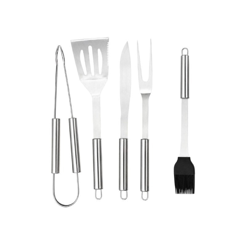 SET DE UTENSILIOS PARA BARBACOA EN ACERO INOXIDABLE CON ESTUCHE 6 PZAS