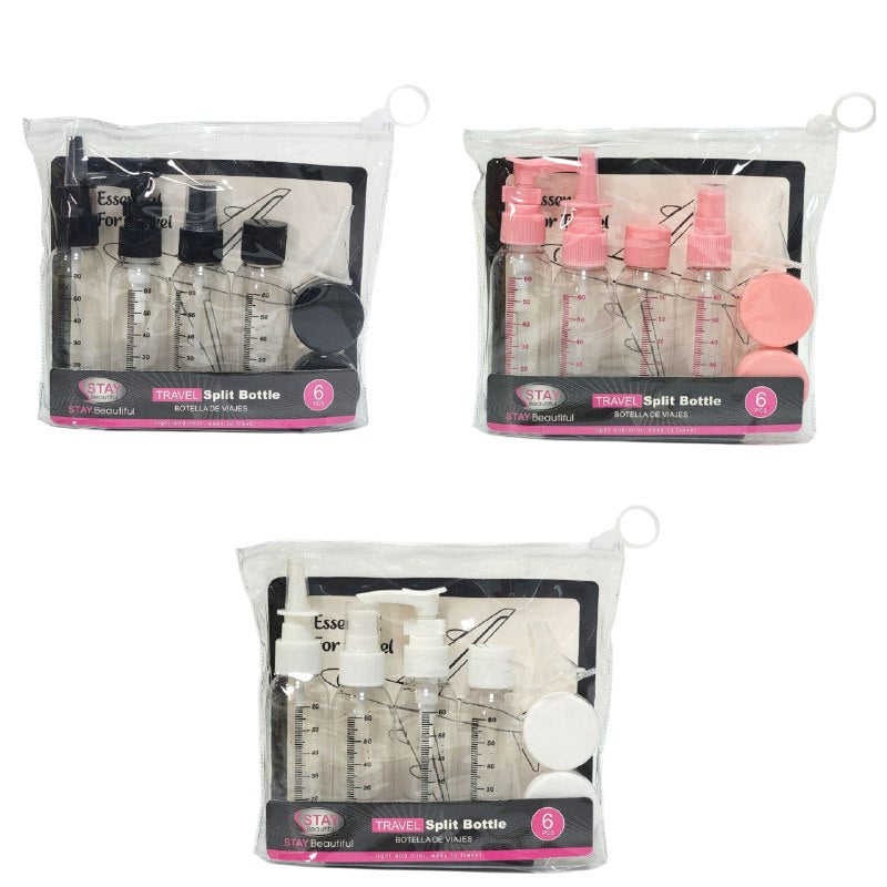 SET PARA VIAJAR DE BOTELLAS VACIAS 7PCS STAY BEAUTIFUL
