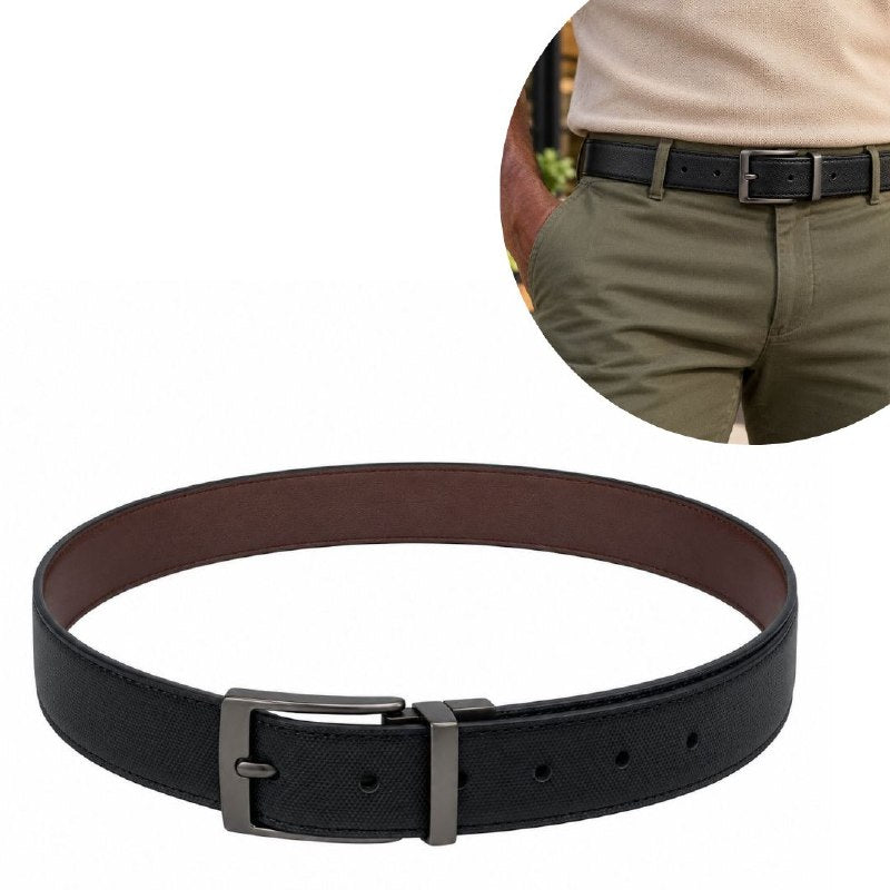 FAJA ORIGINAL NIKE REVERSIBLE PARA CABALLERO COLOR NEGRO Y CAFÉ TALLA L 38-40