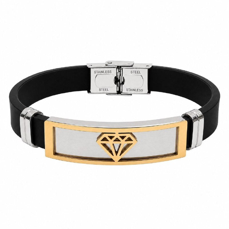 PULSERA DE ENCHAPE PARA CABALLERO, DIAMANTE 21CM