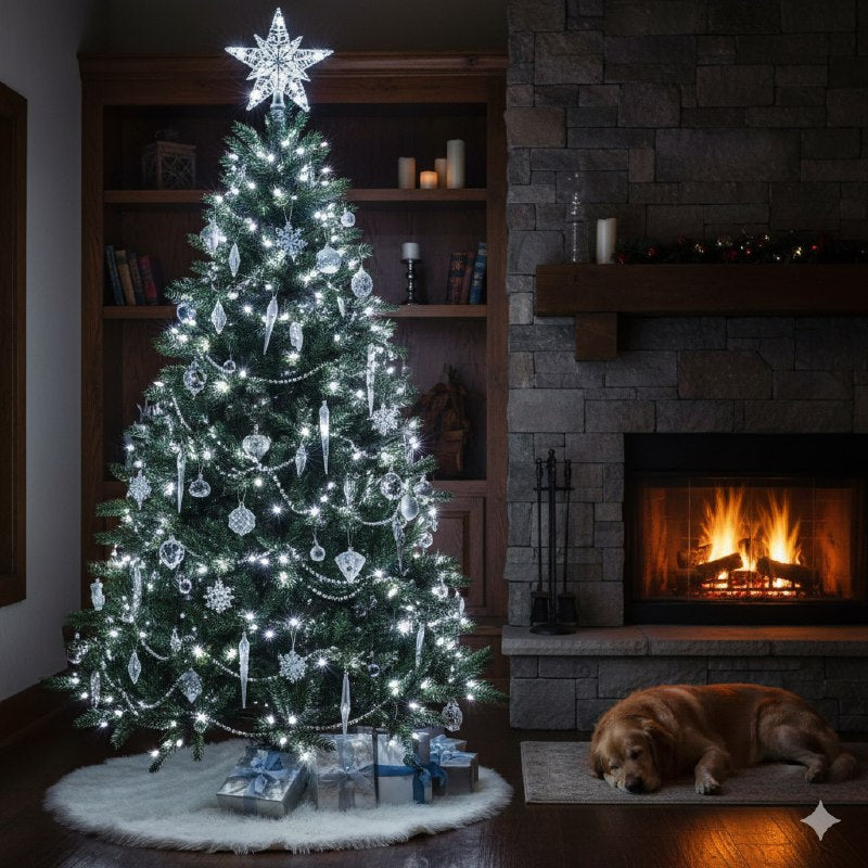 LUCES DECORATIVAS NAVIDEÑAS PARA INTERIORES O EXTERIORES 100 LUCES LED BLANCA 12X6X8CM