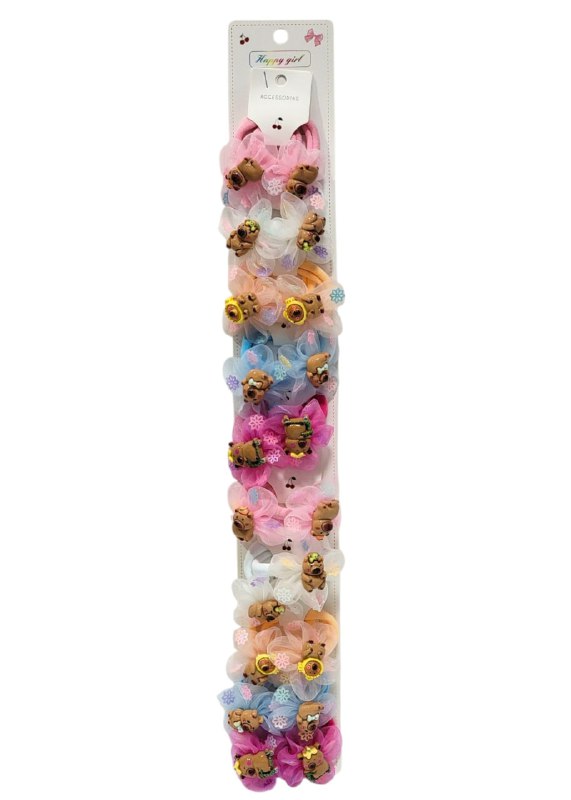 COLAS DE TUL CAPIBARA, ACCESORIO PARA EL CABELLO EN PAQUETE DE 10 PARES 6.5X6.5CM