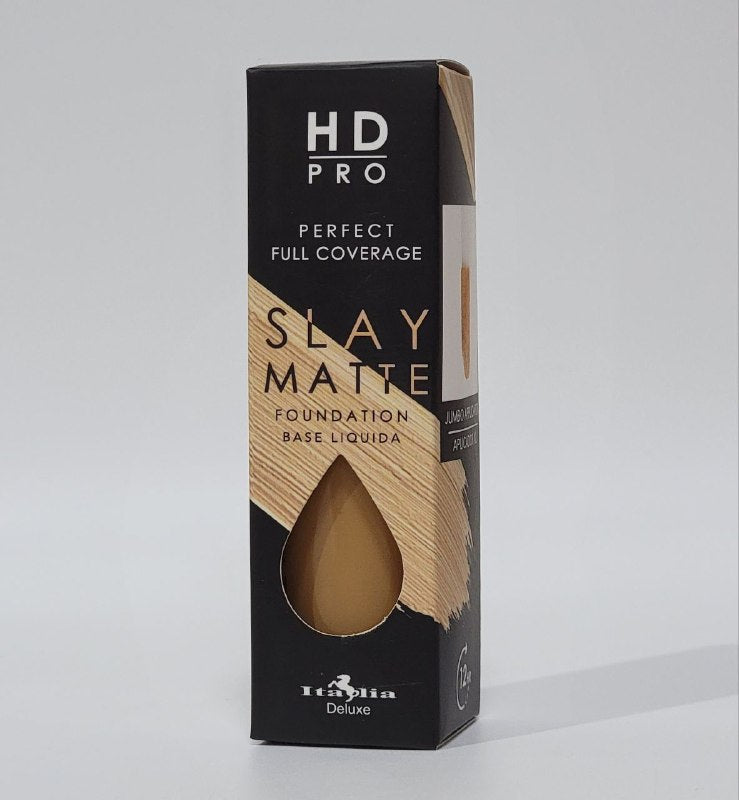 BASE DE MAQUILLAJE LIQUIDA LIVIANA LIBRE DE ACEITE ACABADO MATE TONO 8B CANELA ITALIA DELUXE HD PRO PERFECT FULL COVERAGE SLAY MATTE 30ML