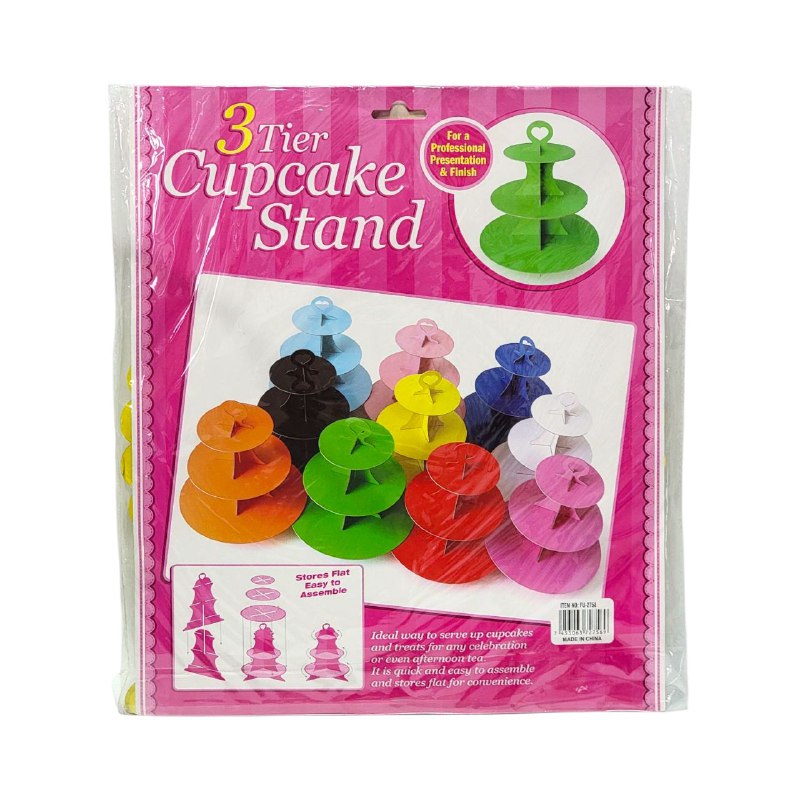 ESTANTE ORGANIZADOR SOPORTE DE CARTON DE 3 NIVELES PARA CUPCAKES, PRESENTACION Y ACABADO PROFESIONAL, FACIL DE MONTAR, SE PLIEGA PARA GUARDARLO