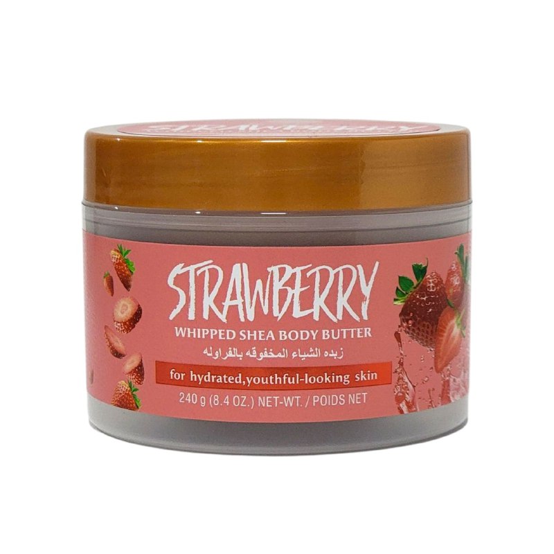 MANTECA CORPORAL DE TEXTURA BATIDA CON MANTECA DE KARITE Y ESENCIA DE FRESA NATURAL RAKO 240G