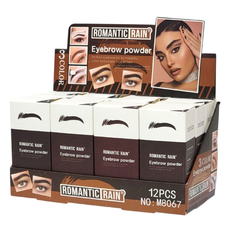 KIT PARA CEJAS PERFECTAS CON POLVO CEPILLOS Y PLANTILLAS DE CEJA ROMANTIC RAIN 1.8G (DUPE DE SHEGLAM)