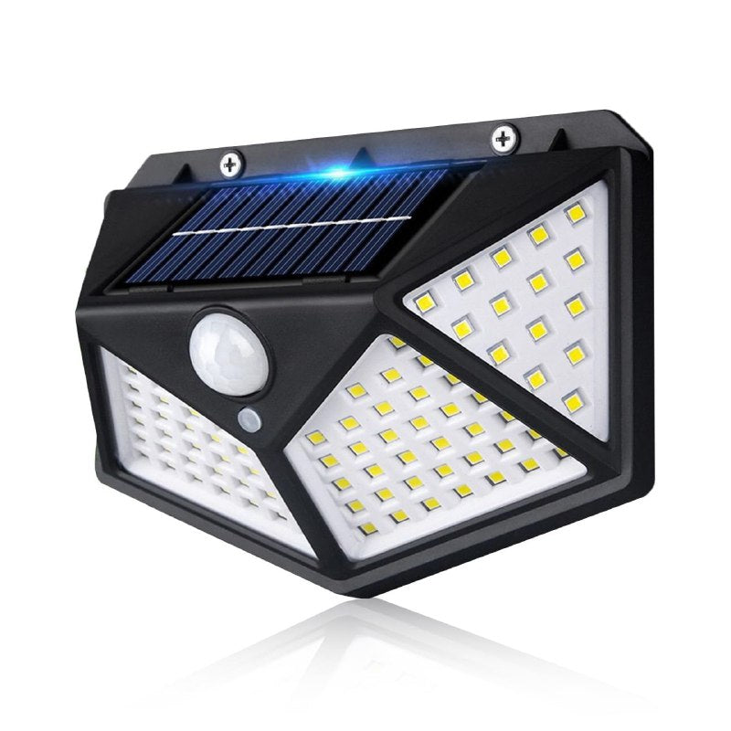 LUZ LED, LAMPARA SOLAR LUZ LED PARA EXTERIORES CON SENSOR DE MOVIMIENTO IMPERMEABLE SOLAR WALL BK-100