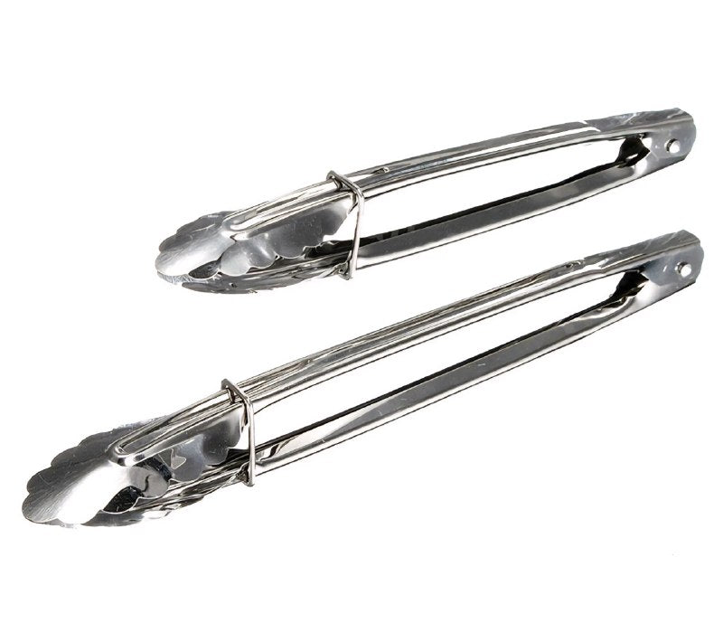 JUEGO DE PINZAS DE COCINA DE ACERO INOXIDABLE DENTADO KITCHENWARE 22CM,28CM