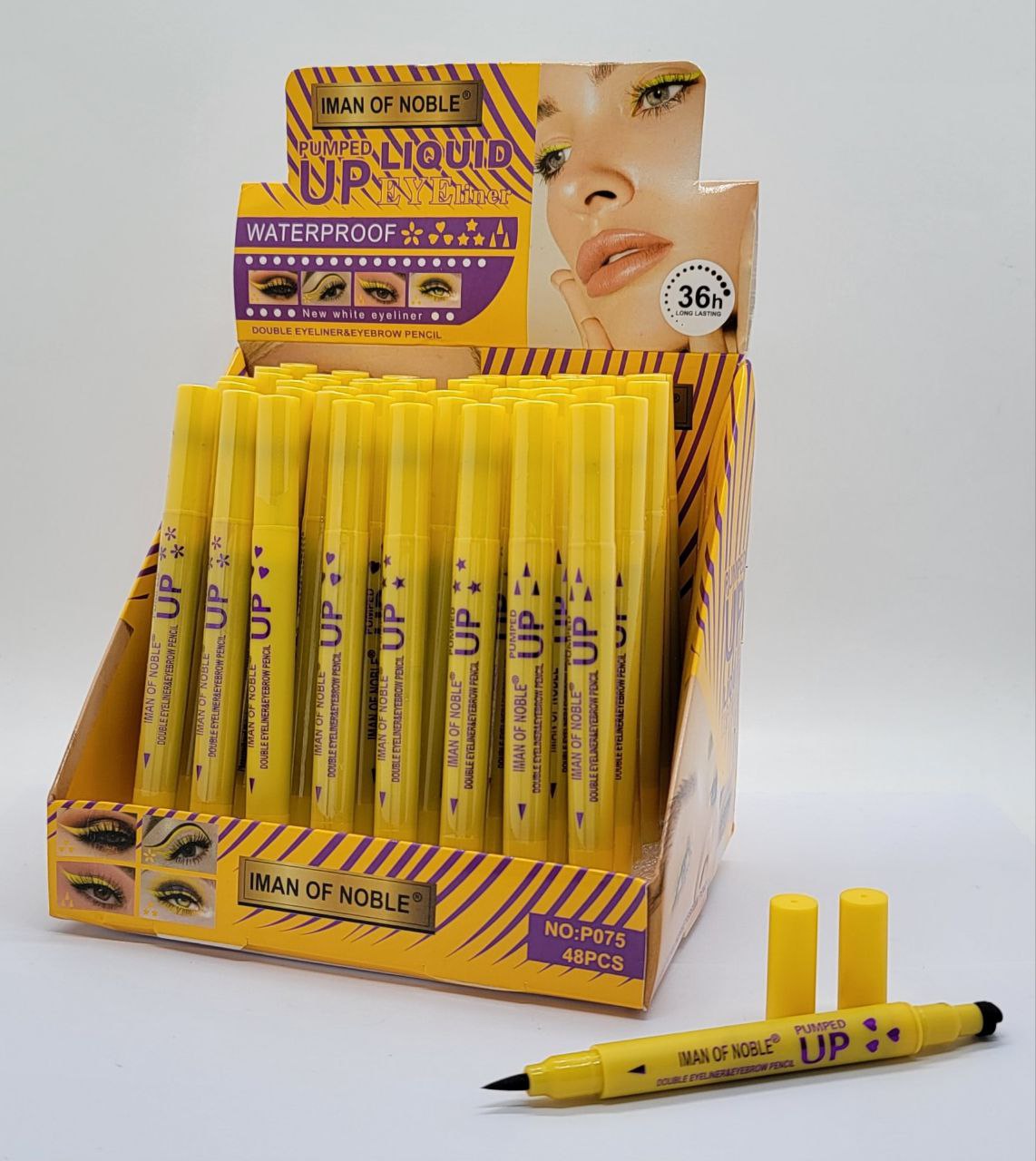 DELINEADOR DE OJOS DOBLE PUNTA CON DISEÑO IMAN OF NOBLE (DUPE DE MAYBELLINE)