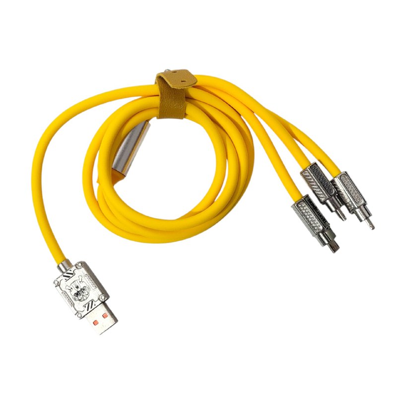 CABLE USB DE CARGA RAPIDA CON MULTIPLES ENTRADAS 3 EN 1 DE ALEAZION DE ZINC TRANSFROMERS BUMBLEBEE 1.2M
