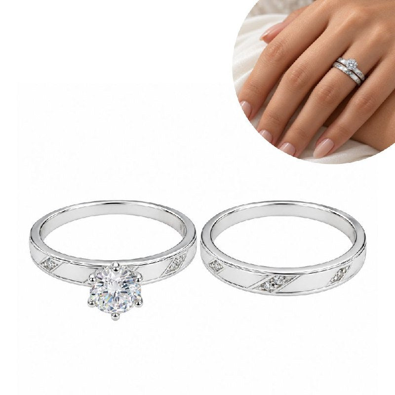 ANILLO DE PLATA 9.25 PARA DAMA EN DUO DE MATRIMONIO 5.8G