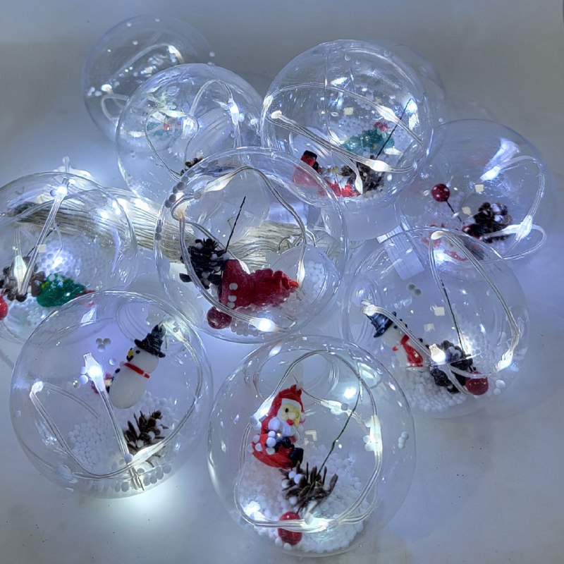 LUCES DECORATIVAS NAVIDEÑAS CORTINA DE LUZ LED DE 10 COLGANTES, PERFECTA PARA INTERIORES Y EXTERIORES, LUZ BLANCA 23.5X16X16.5CM