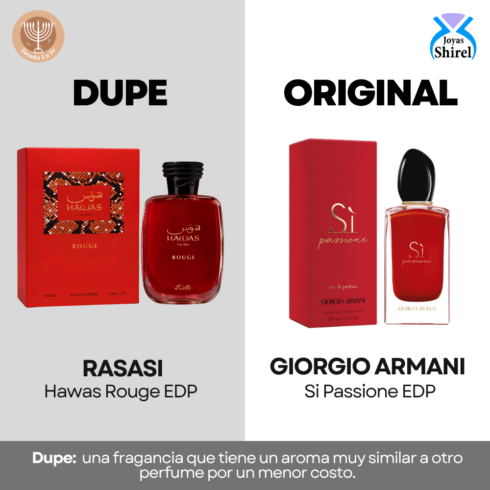 RASASI HAWAS ROUGE EDP 100ML (M) (DUPE GIORGIO ARMANI SI PASSIONE EDP)
