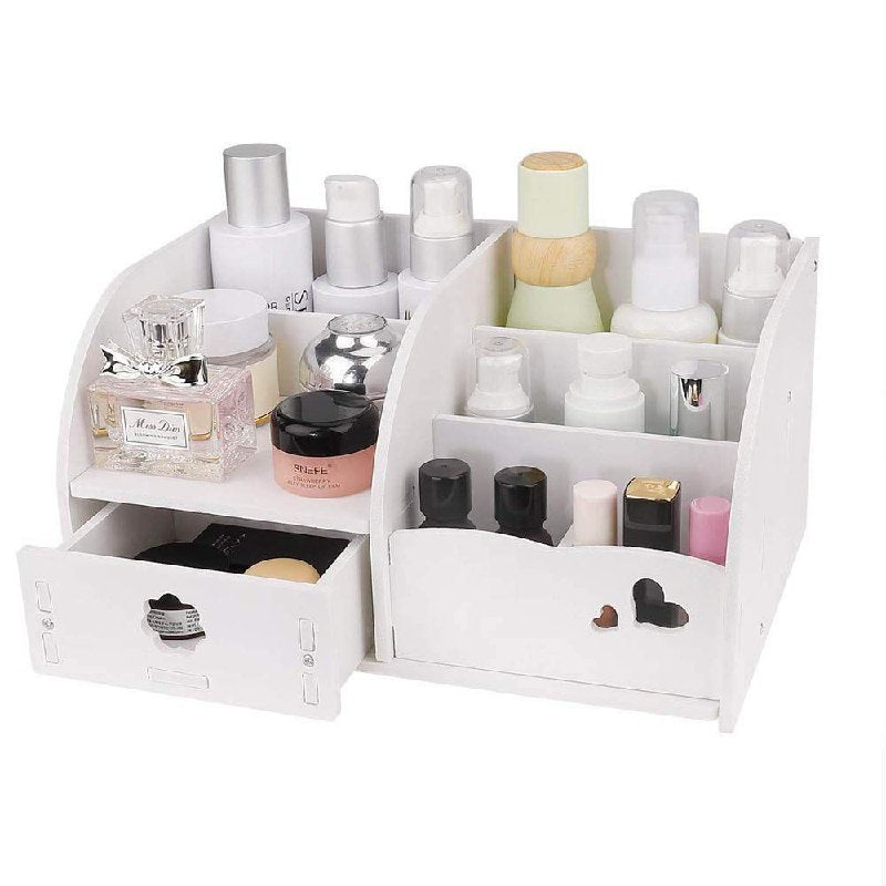 ORGANIZADOR DE COSMETICOS O JOYERIA COLOR BLANCO 28X19X14CM