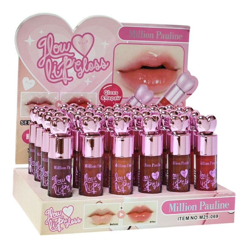 BRILLO LABIAL INTENSO Y DURADERO 6ML, DE REPARACION PROFUNDA ALTAMENTE PIGMENTADO VIBRANTE Y DURADERO 6 TONOS MILLION PAULINE