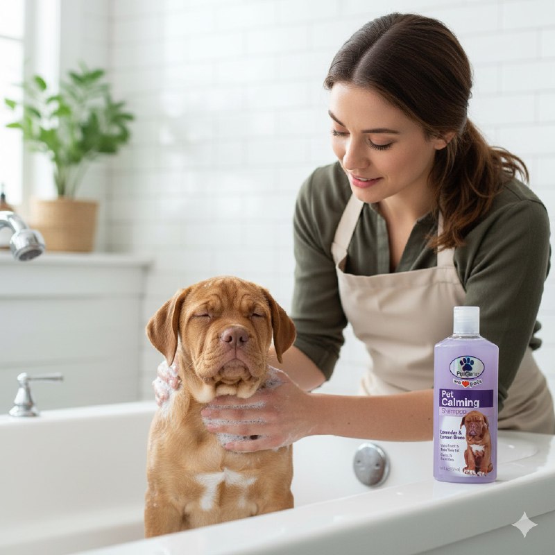 SHAMPOO PARA PERROS MASCOTAS CON AROMA A LAVANDA Y LIMON CALMA, LIMPIA Y ACONDICIONA PROFUNDAMENTE PETCARE 414ML