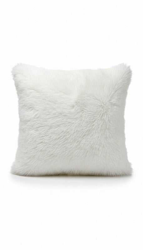 COJIN ALMOHADA ELEGANTE ULTRA SUAVE Y PELUDA DE FELPA SINTETICA, 5 COLORES