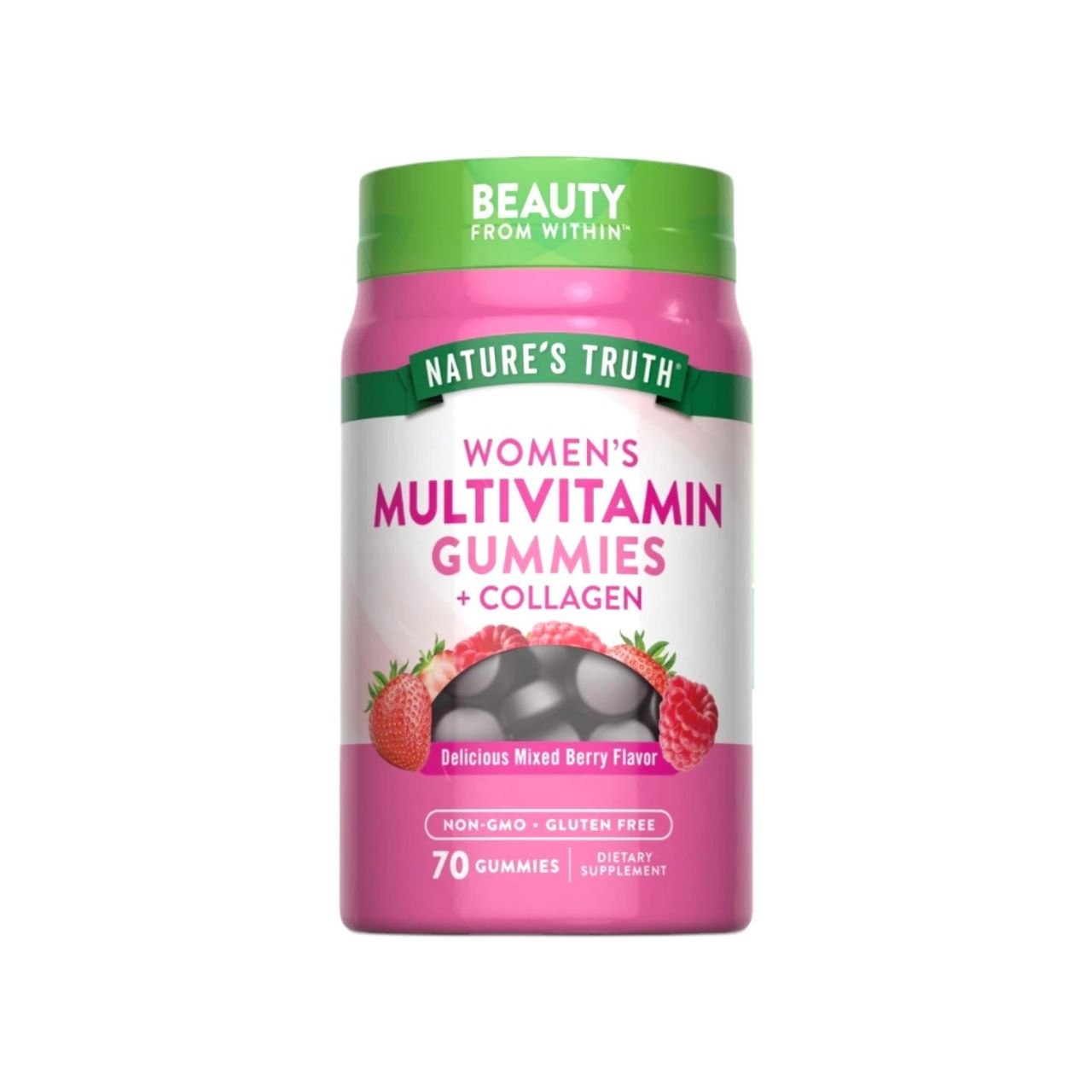VITAMINAS EN GOMITAS SABOR BAYAS MIXTAS SIN GLUTEN MULTIVITAMINICAS PARA MUJERES Y COLAGENO NATURE S TRUTH 70UND