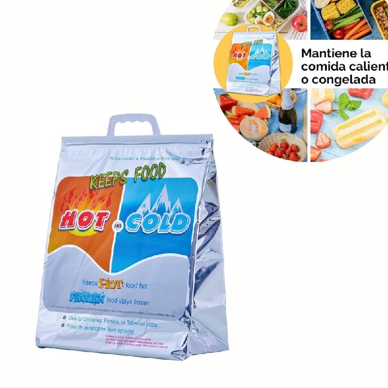 BOLSA TERMICA PORTA ALIMENTOS EN FRIO Y CALOR TIPO LONCHERA 49X51CM