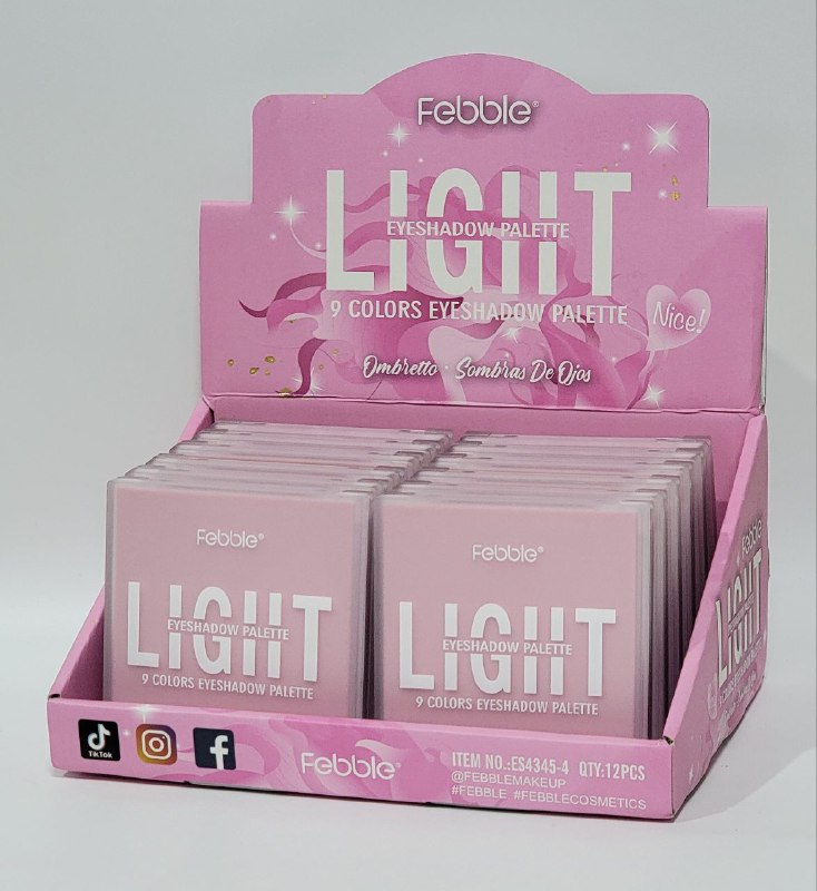 SOMBRA DE MAQUILLAJE EN PALETA DE 9 COLORES FEBBLE LIGHT 10.9G