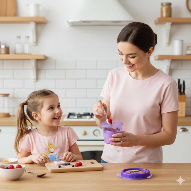 RECIPIENTE PANA PARA ALIMENTOS PARA NIÑAS CON DISEÑO DE PRINCESAS DE DISNEY 11X10CM