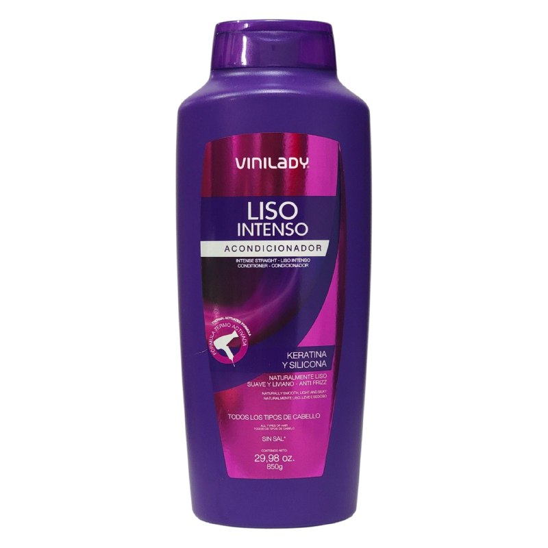 ACONDICIONADOR DE QUERATINA Y SILICONA ALISANTE SUAVE VINILADY 900ML