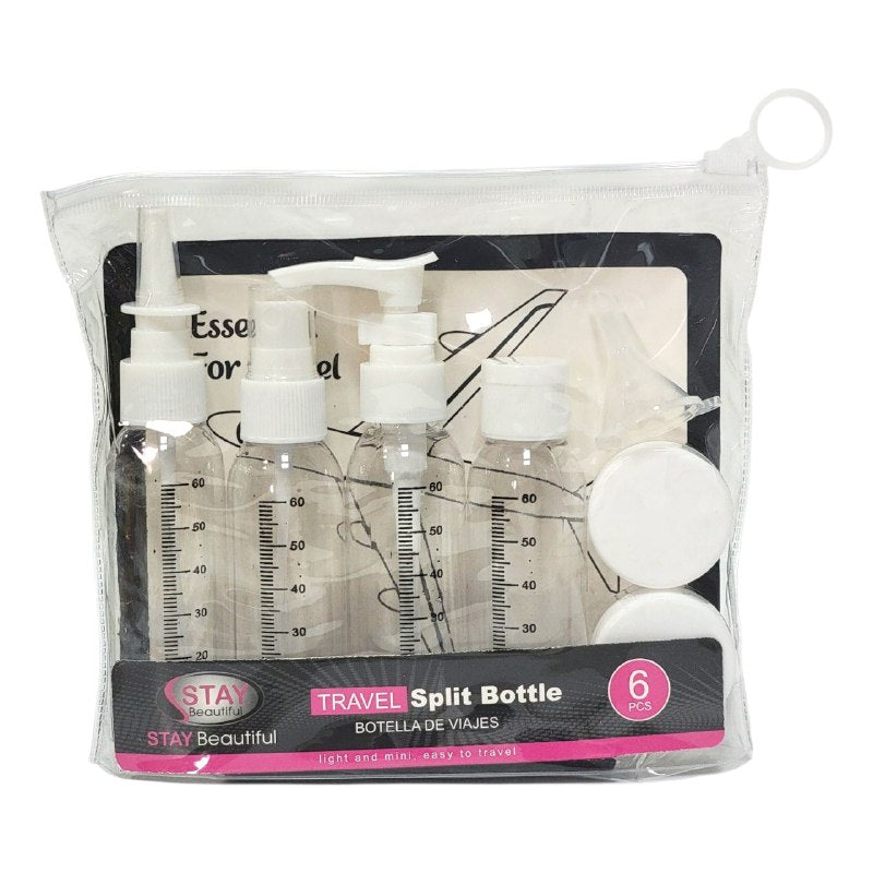 SET PARA VIAJAR DE BOTELLAS VACIAS 7PCS STAY BEAUTIFUL