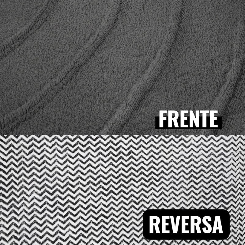 ALFOMBRA DECORATIVA DE FELPA SUAVE Y GRUESA COLOR GRIS OSCURO 117X172CM