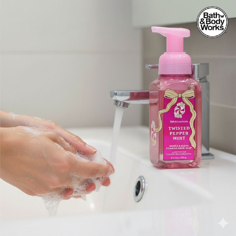 BATH & BODY WORKS JABON DE MANOS SUAVE Y LIMPIO TWISTED PEPPER MINT 259ML