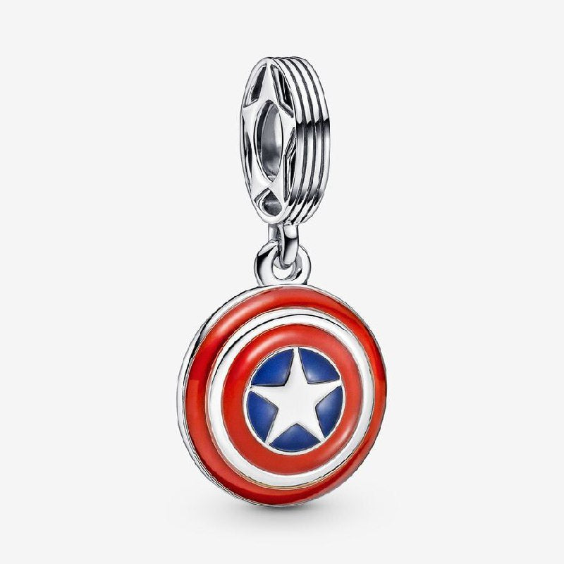 PCHARM2860 FORMA ESCUDO DE CAPITAN AMERICA PANDORA PLATA 9.25