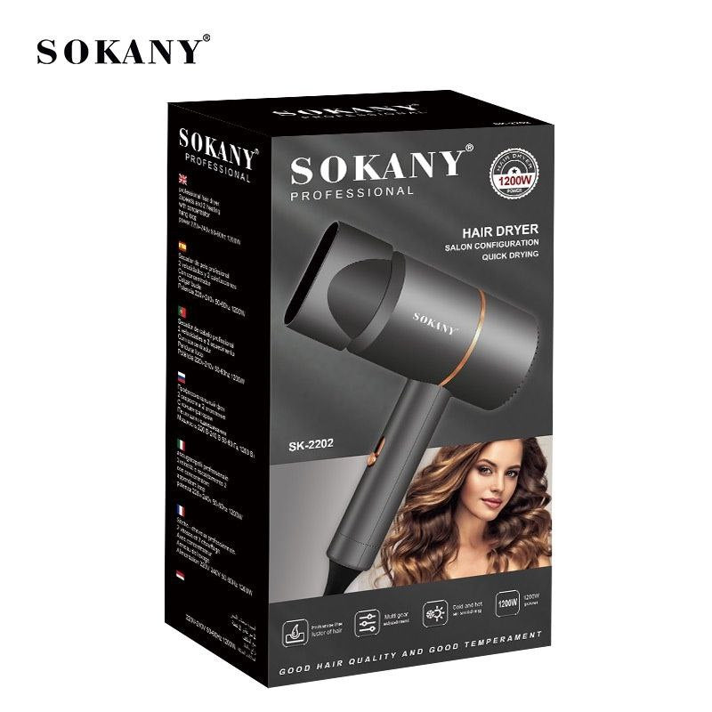 SECADORA DE CABELLO PROFESIONAL SK-2202, 1200W, SOKANY
