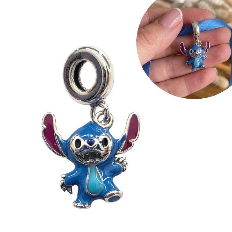 CHARM DE PLATA 9.25 CON DISEÑO DE STITCH MEDIDA: 2CM PESO: 3.1G