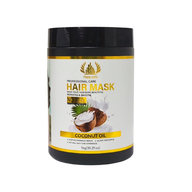 MASCARILLA PARA EL CABELLO NUTRITIVA Y REPARADORA CON ACEITE DE COCO TREE CITY 1KG