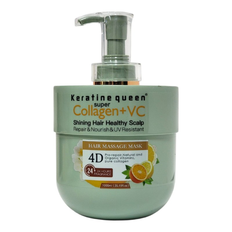 MASCARILLA PARA EL CABELLO DE NARANJA INFUNDIDA CON VITAMINA C Y COLAGENO KERATINE QUEEN 1000ML