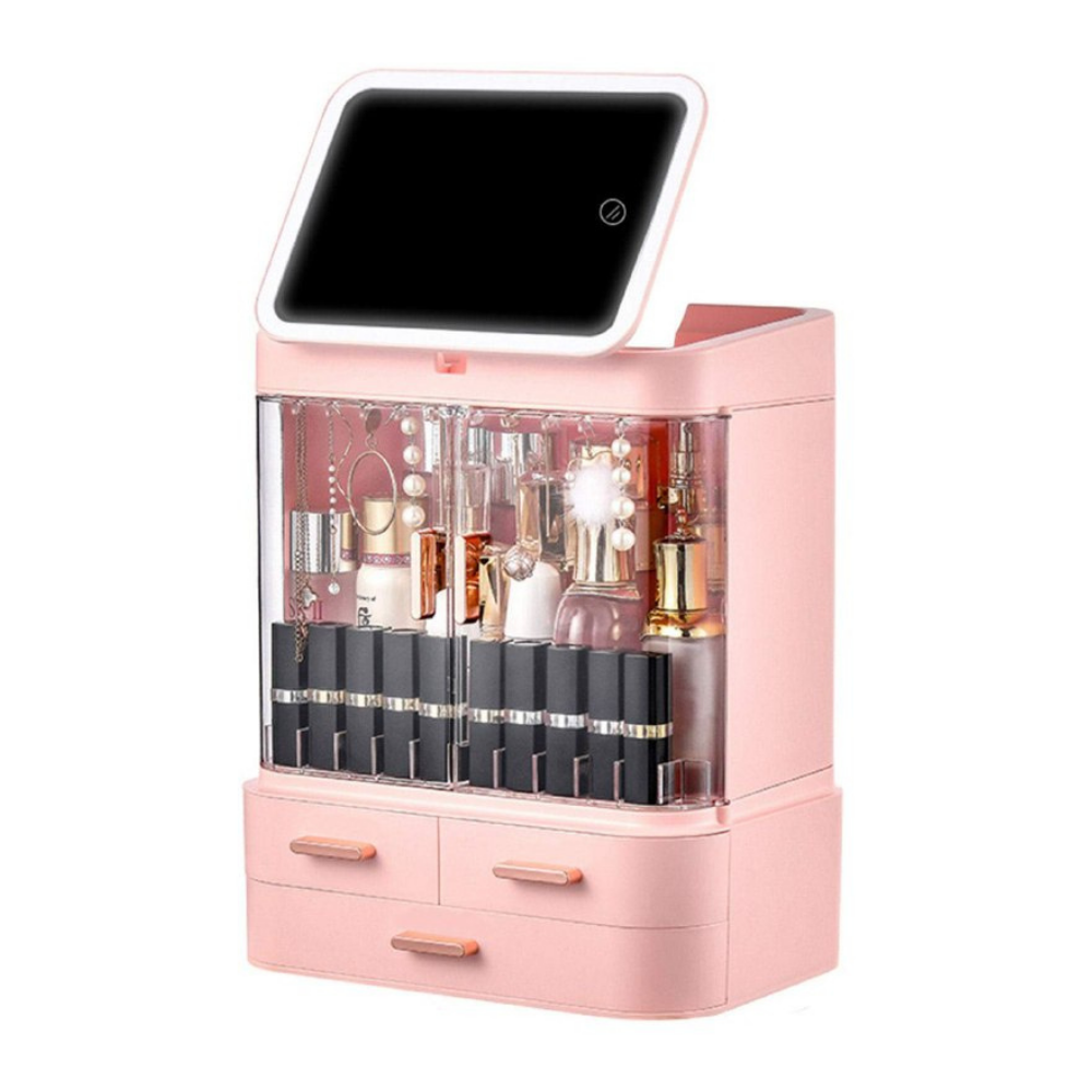 ORGANIZADOR DE MAQUILLAJE CON ESPEJO LED