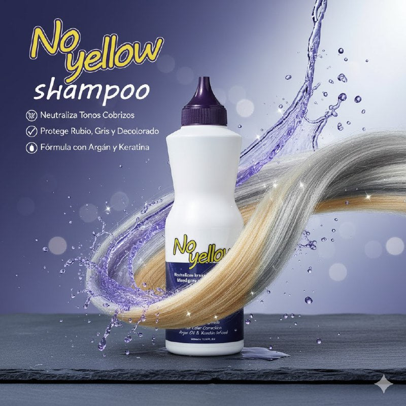 SHAMPOOO CON ACEITE DE ARGAN Y QUERATINA NEUTRALIZA TONO COBRIZO NO YELLOW 500ML
