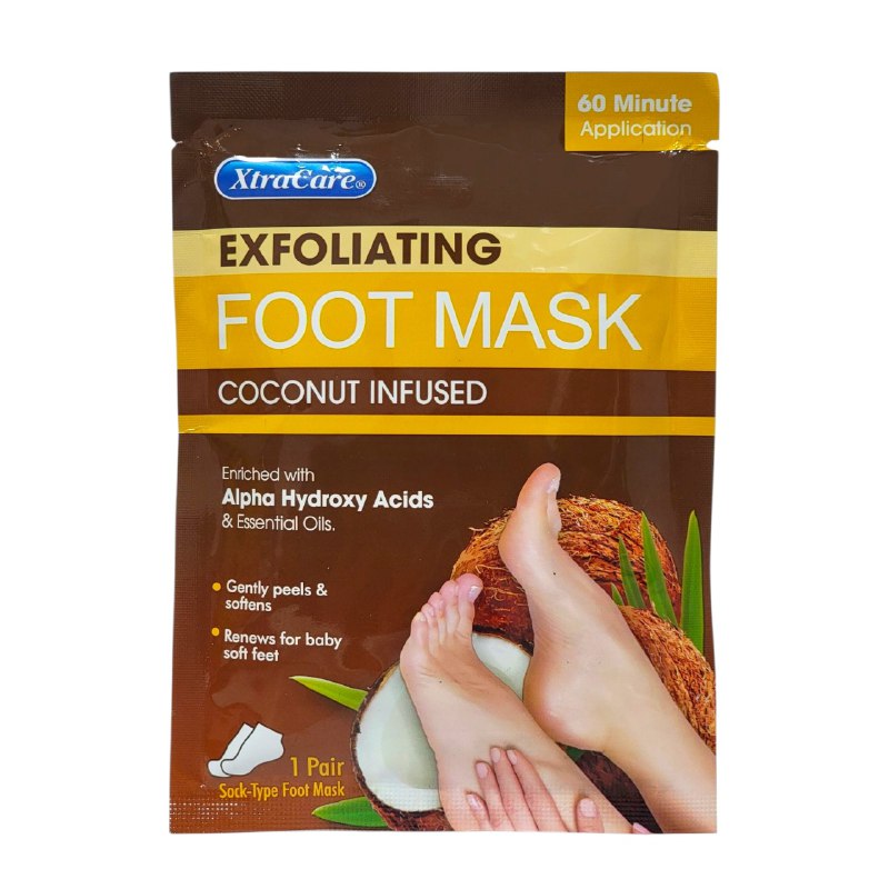 MASCARILLA PARA PIES HIDRATANTE CON EXTRACTO DE COCO XTRACARE 1 PAR