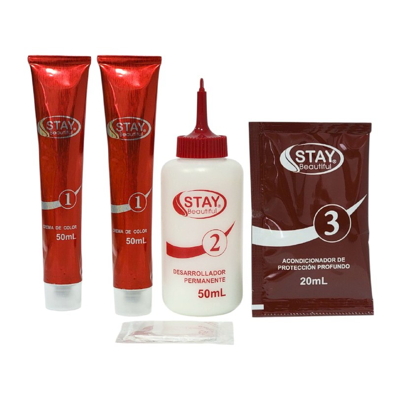 TINTE PARA EL CABELLO COLOR PLATINO PLATINUM 10.1, VIVO Y DURADERO STAY BEUTIFUL 50MLX2