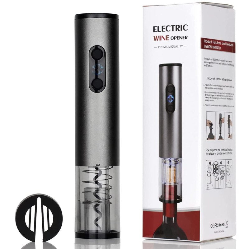 MAQUINA SACA CORCHO ELECTRICO ABRIDOR DE VINOS ELECTRICO, LED INTEGRADO, QUITA CORCHOS EN 6-8 SEGUNDOS, BATERIA HASTA 80 BOTELLAS, CORTADOR DE LAMINAS INCLUIDO ELECTRIC WINE OPENER