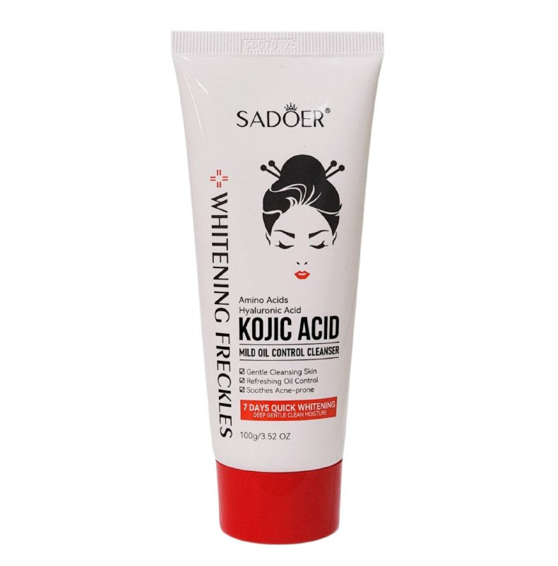 LIMPIADOR FACIAL ESPUMOSO SUAVE Y BLANQUEADOR CON NIACINAMIDA Y ACIDO KOJICO Y HIALURONICO SADOER 100G