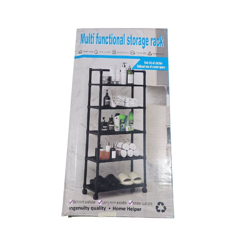 ESTANTE DE ALMACENAMIENTO DE 5 NIVELES, ESTANTERIA AJUSTABLE RESISTENTE, CAPACIDAD 66LBS PARA COCINA, DESPENSA, ARMARIO, BAÑO, ETC 120X50X26CM