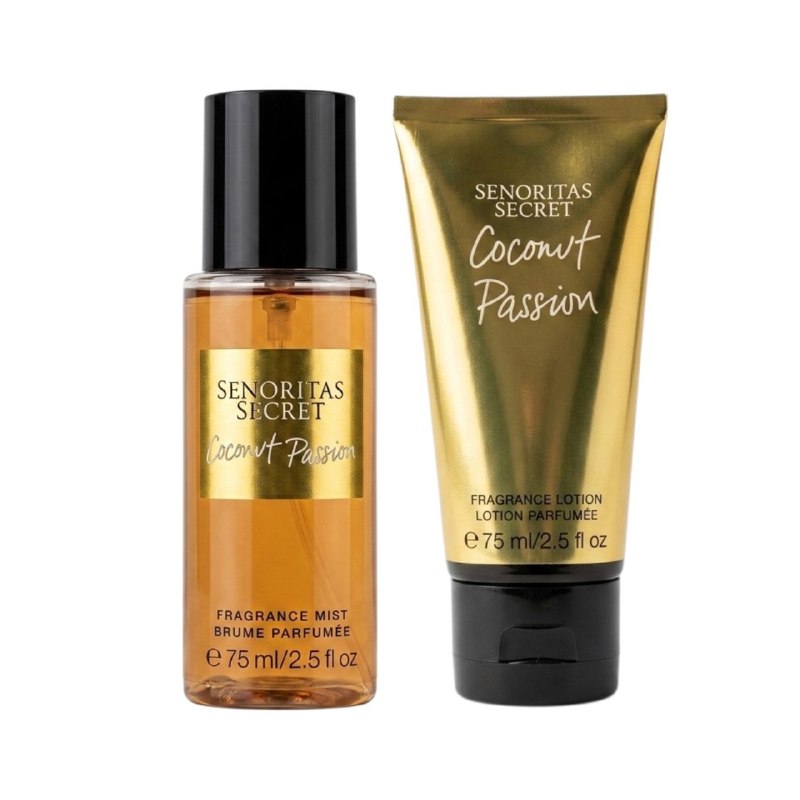 SET SENORITAS SECRET COCONUT PASSION SPLASH 75ML CREMA CORPORAL 75ML (M) (AROMA VICTORIAS SECRET COCONUT PASSION)
