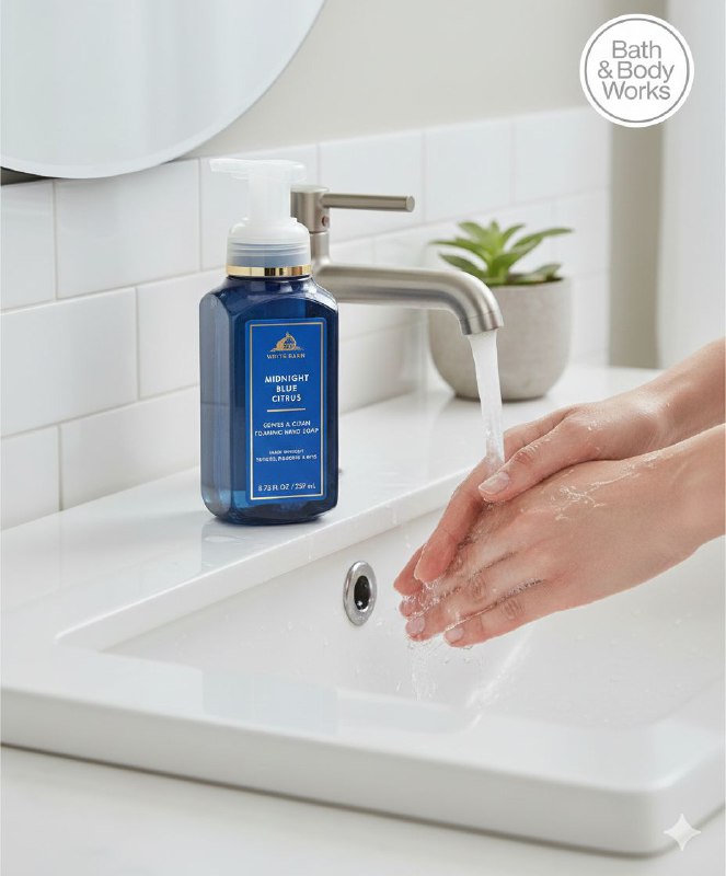 BATH & BODY WORKS JABON DE MANOS SUAVE Y LIMPIO MIDNIGHT BLUE CITRUS 259ML